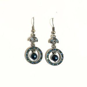 X-PRESSIONS COLLECTION - Azure and Silver Circles Women's Jewelry Earring